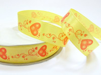 Лента атласная декоративная &quot;сердечки&quot;  20мм (уп.50ярд)