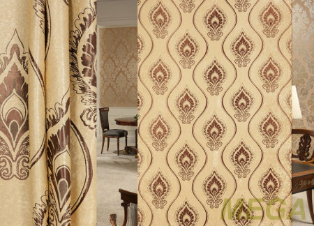 Ткани портьерные Жаккард Блэкаут HXN HF3323-10/280 BL